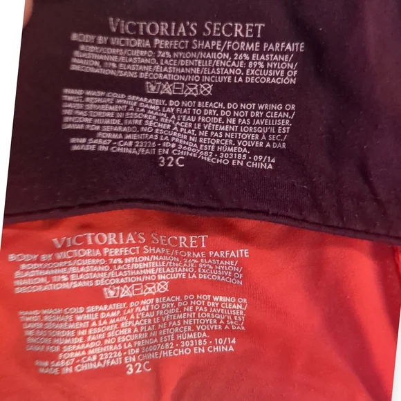 Victoria's Secret Red and Maroon Lace Bra Set - Picture 3 of 9